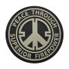roof-wh-tacspec-peace-through-superior-firepower-p. TacSpec "Peace Through Superior Firepower" PVC Velcro Patch