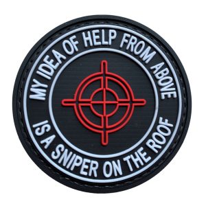 pe-bk-tacspec-my-idea-of-help-is-a-sniper-pvc-velc. TacSpec "My Idea of Help is a Sniper" PVC Velcro Patch