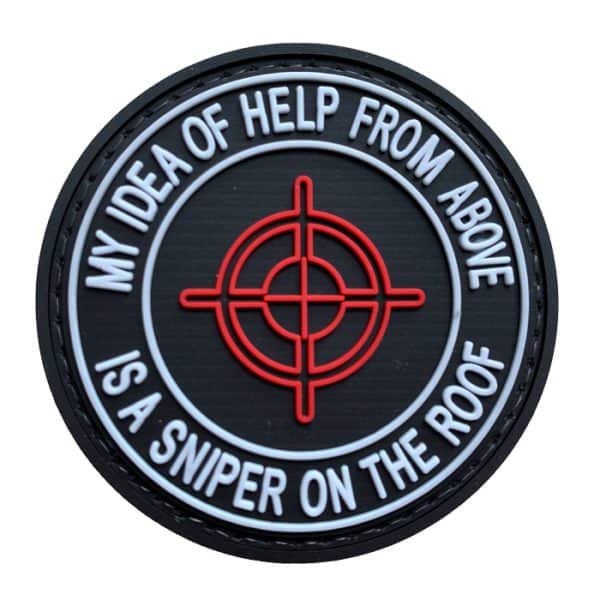 pe-bk-tacspec-my-idea-of-help-is-a-sniper-pvc-velc. TacSpec "My Idea of Help is a Sniper" PVC Velcro Patch