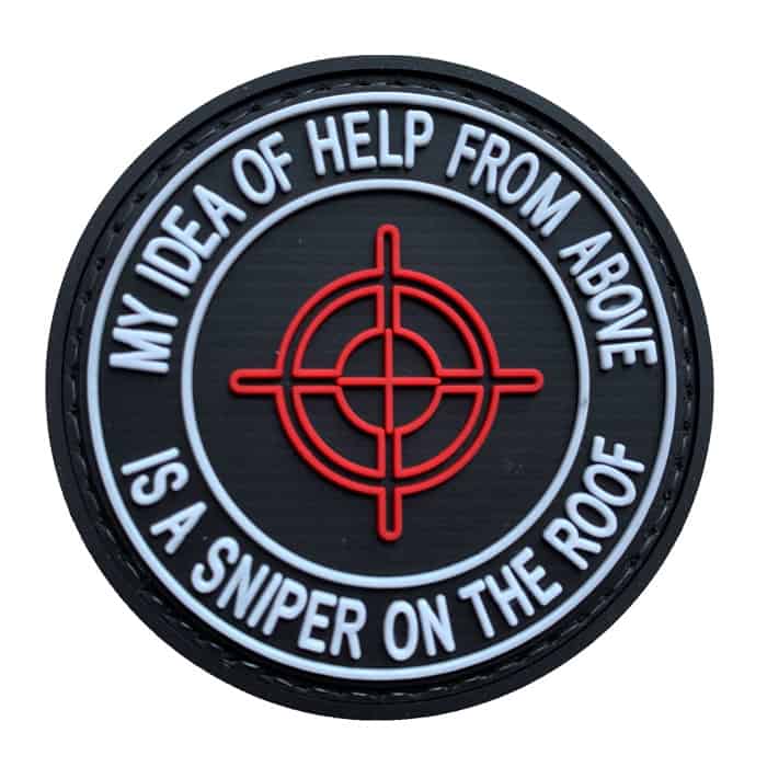 pe-bk-tacspec-my-idea-of-help-is-a-sniper-pvc-velc. TacSpec "My Idea of Help is a Sniper" PVC Velcro Patch