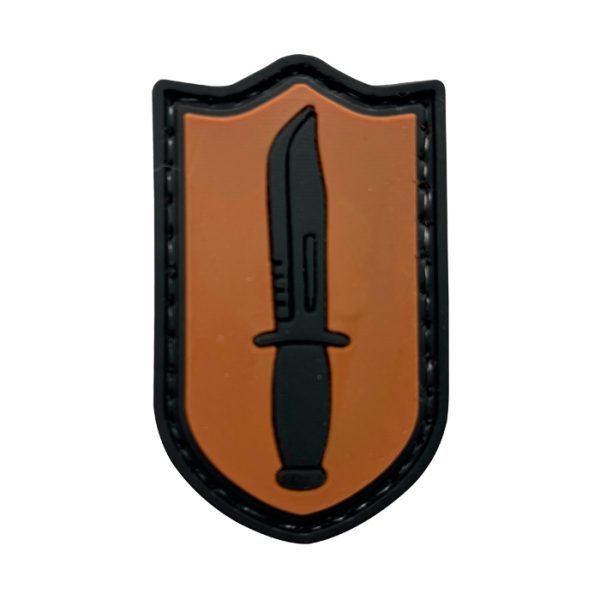 dg-br-tacspec-dagger-pvc-velcro-patch---tan-001. TacSpec "Dagger" PVC Velcro Patch - Tan