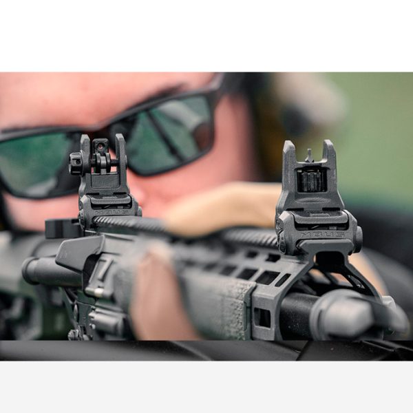 100-041-834-100-041-834-magpul-mbus-3-front-&-rear. Magpul MBUS 3 Sight Set Flip-Up Adjustable Polymer for AR-15 - Black