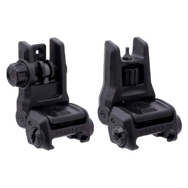 100-041-834-100-041-834-magpul-mbus-3-front-&-rear. Magpul MBUS 3 Sight Set Flip-Up Adjustable Polymer for AR-15 - Black