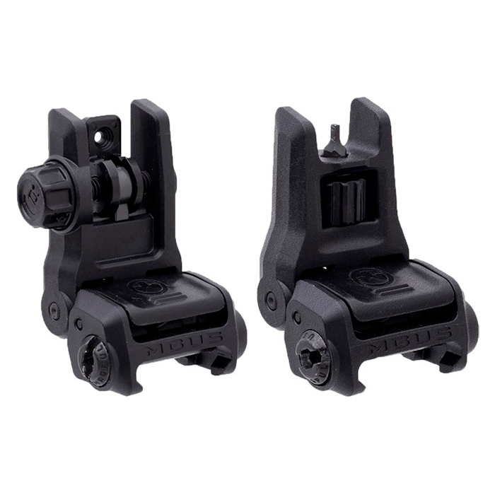 100-041-834-100-041-834-magpul-mbus-3-front-&-rear. Magpul MBUS 3 Sight Set Flip-Up Adjustable Polymer for AR-15 - Black