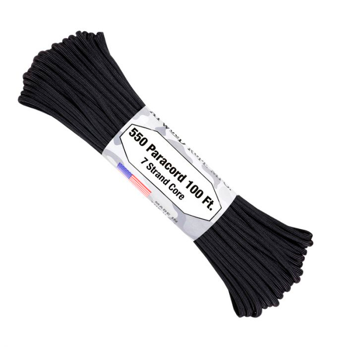 550-paracord-100ft-7-strand-core---black-001. Atwood 550 7 Strand Core Paracord - Black 100ft