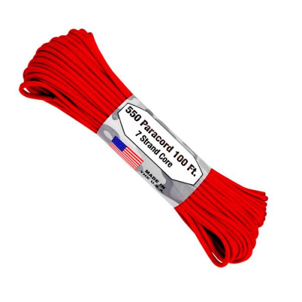 550-paracord-100ft-7-strand-core---red-001. Atwood 550 7 Strand Core Paracord - Red 100ft
