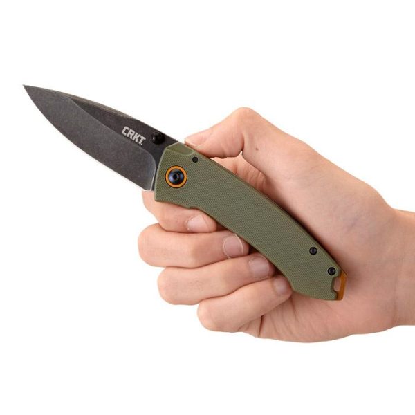 crkt-2520-crkt-tuna-004. CRKT Tuna Folder OD Green G10/Stainless Handle w/Black StoneWash Blade Finish