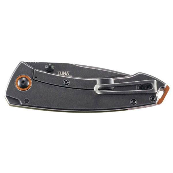 crkt-2520-crkt-tuna-003. CRKT Tuna Folder OD Green G10/Stainless Handle w/Black StoneWash Blade Finish