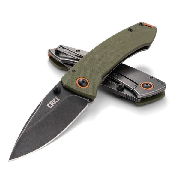 crkt-2520-crkt-tuna-001. CRKT Tuna Folder OD Green G10/Stainless Handle w/Black StoneWash Blade Finish