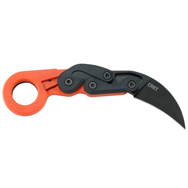 crkt-4041o-provoke-orange-002. CRKT Provoke Zap Kinematic Karambit Folding Knife Orange Grivory Handle w/Black StoneWash Blade Finish