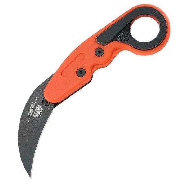crkt-4041o-provoke-orange-001. CRKT Provoke Zap Kinematic Karambit Folding Knife Orange Grivory Handle w/Black StoneWash Blade Finish