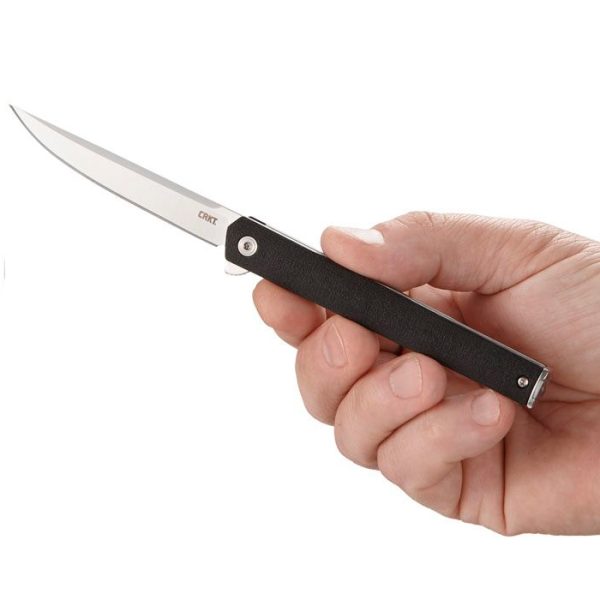 crkt-7097-crkt-ceo-flipper-black-grn-wsatin-blade-. CRKT CEO Flipper Black GRN w/Satin Blade Finish