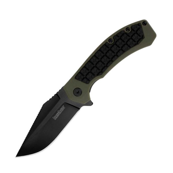 k8760-kershaw-faultline-fld-001. Kershaw Faultline Olive Drab/Black Handle