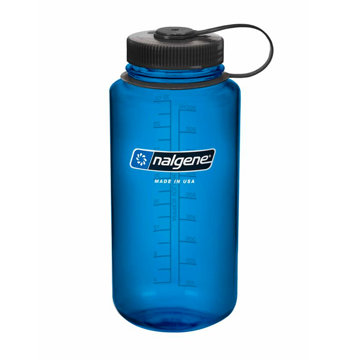 nal-2178-2024-wide-mouth-slate-w-blk-cap-32oz-001. Nalgene Wide Mouth Slate Blue w/Black Loop-Top 1000ml