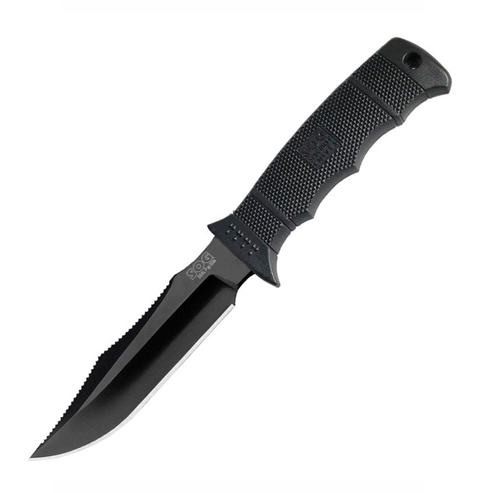 sog-e37sn-cp-seal-pup-elite-blk-tini-bld-molle-nyl. SOG Seal Pup Elite Black TiNi Blade Finish w/MOLLE Nylon Sheath