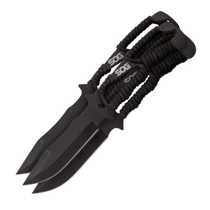 sog-f041tn-cp-throwing-knives-w-paracrd-set-3-pc-b. SOG Throwing Knives w/Paracord Set 3 Pcs