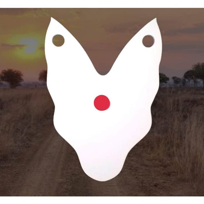 ar500-gong-jackal-head-001. AR500 Steel Gong Target Jackal Head 160x230x10mm (Front View)