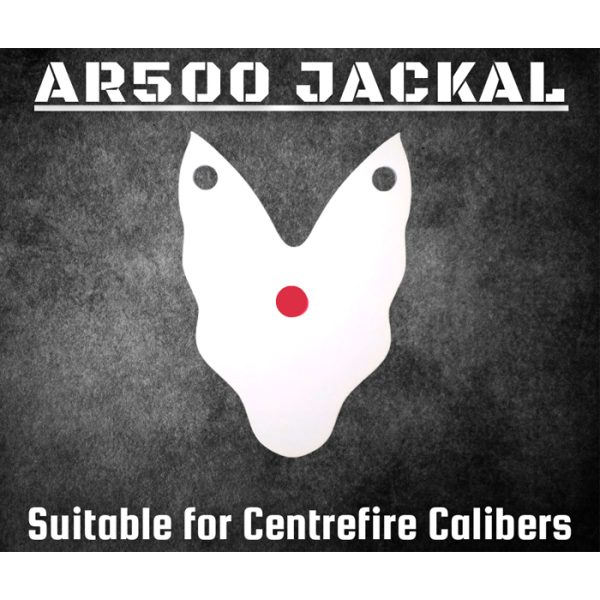 ar500-jackal-head-201. AR500 Steel Gong Target Jackal Head 160x230x10mm (Front View)