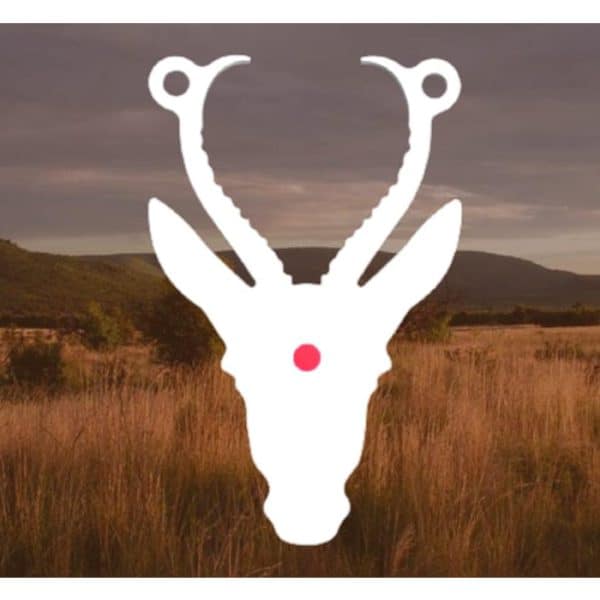 ar500-gong-springbuxk-head-001. AR500 Steel Gong Target Springbuck Head 210x325x10mm (Front View)