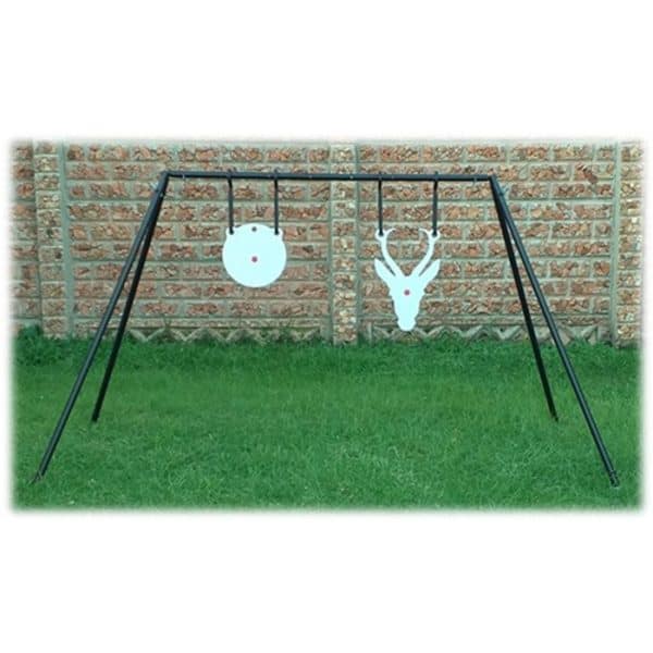 gong-target-stand---collapsible-with-2-x-hooks-007. AR500 Steel Gong Target Springbuck Head 210x325x10mm (Front View)