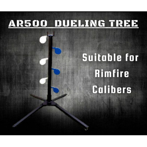 ar500-rimfire-duelling-tree-201. AR500 Steel Dueling Tree Complete Set 1.2m - Rimfire (Stand + 6 Pedals 100x6mm)