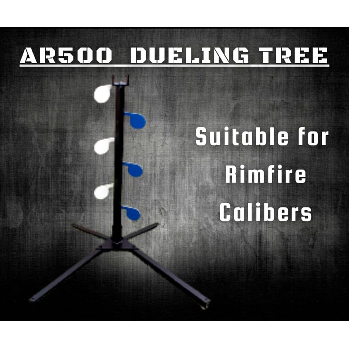 ar500-rimfire-duelling-tree-201. AR500 Steel Dueling Tree Complete Set 1.2m - Rimfire (Stand + 6 Pedals 100x6mm)