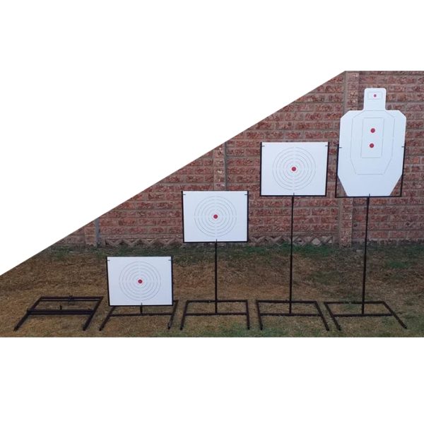 collapsible-target-stand-complete-001. Collapsible Cardboard Target Stand Complete 500x500x1100mm (IDPA/IPSC/NHSA Targets)