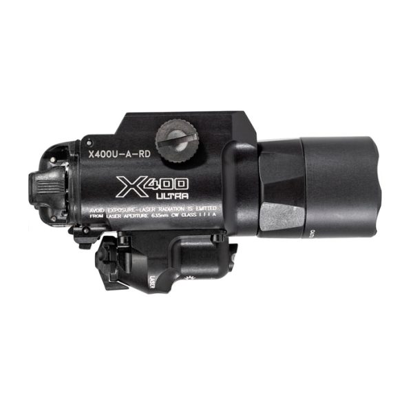 x400u-a-rd-surefire-x400-ultra-led-weaponlight-wit. Surefire X400 Ultra LED Handgun or Long Gun WeaponLight with Red Laser