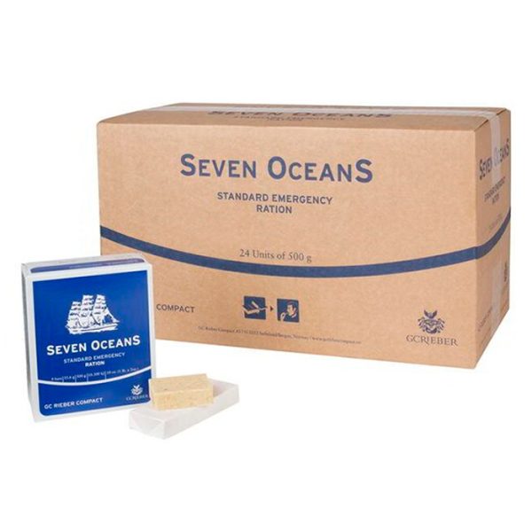 seven-oceans-water-case-003. Seven Oceans Emergency Food Rations - Case of 24 Boxes (2500 Calories per 500g Box)