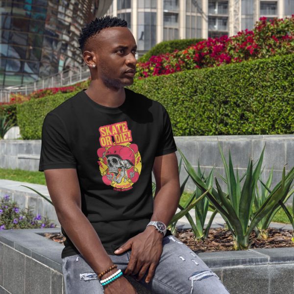 skate or die black 3. TON "Skate or Die" Unisex Premium T-Shirt - Black