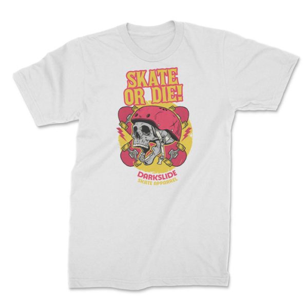 skate or die white 1. TON "Skate or Die" Unisex Premium T-Shirt - White