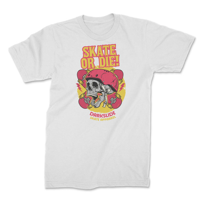 skate or die white 1. TON "Skate or Die" Unisex Premium T-Shirt - White