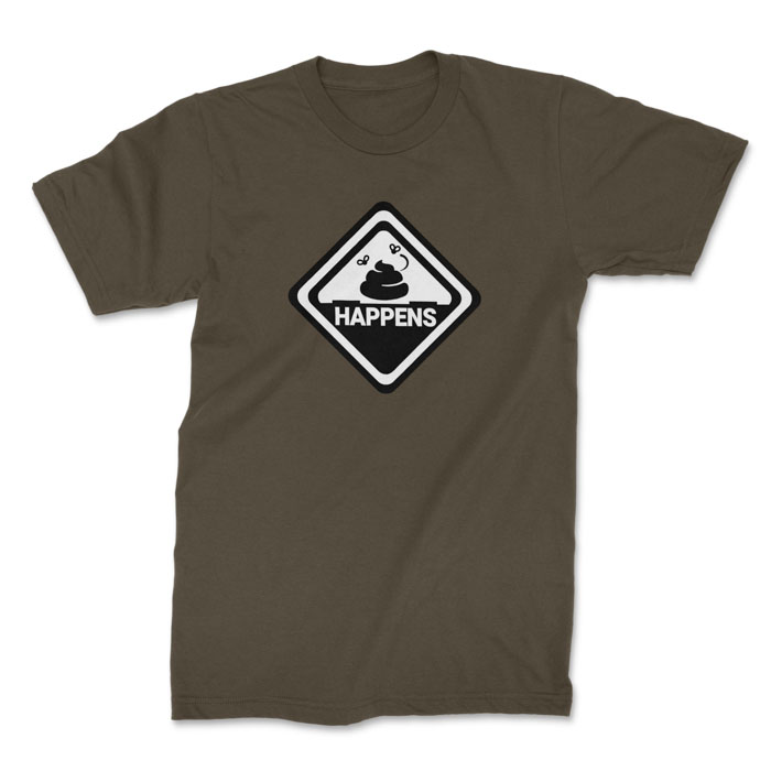 shit happens olive 1. TON "It Happens" Unisex Premium T-Shirt - OD