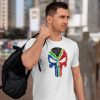 punisher sa flag white 3. TON "SA Flag Punisher" Unisex Premium T-Shirt - White