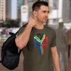 punisher sa flag olive 3. TON "SA Flag Punisher" Unisex Premium T-Shirt - OD