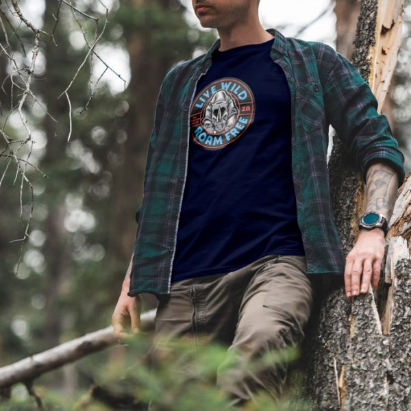 live wild roam free navy 3. TON "Live Wild Roam Free" Unisex Premium T-Shirt - Navy