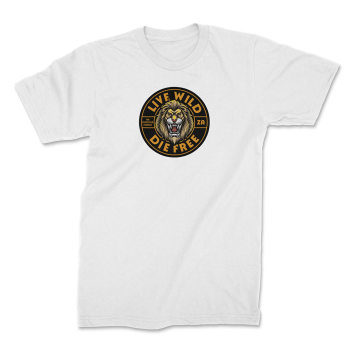 live wild die free white 1. TON "Live Wild Die Free" Unisex Premium T-Shirt - White