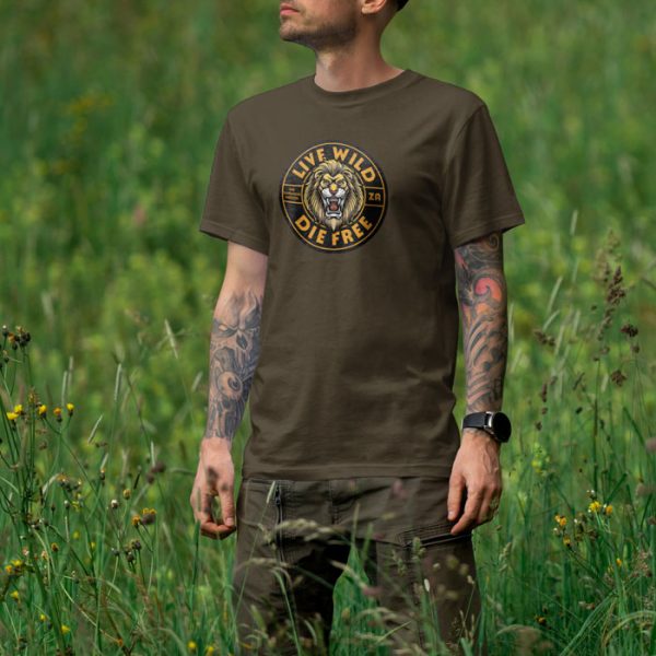live wild die free olive 3. TON "Live Wild Die Free" Unisex Premium T-Shirt - OD