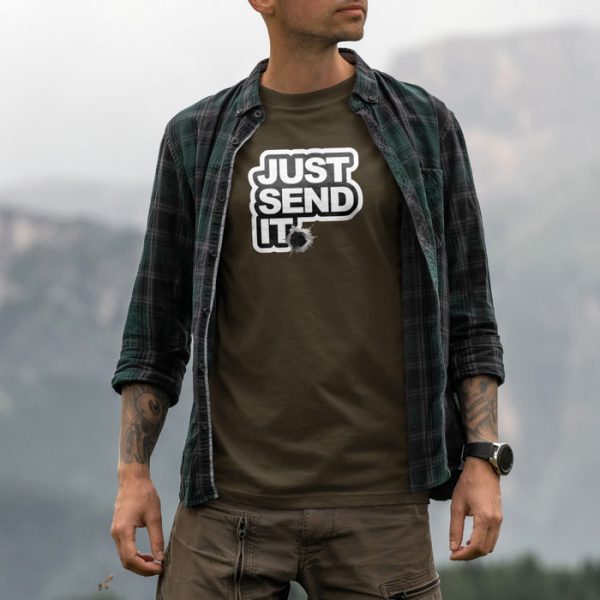 just send it olive 3. TON "Just Send It" Unisex Premium T-Shirt - OD