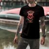 darkslide devil skull black 3. TON "Darkslide Red Skull" Unisex Premium T-Shirt - Black