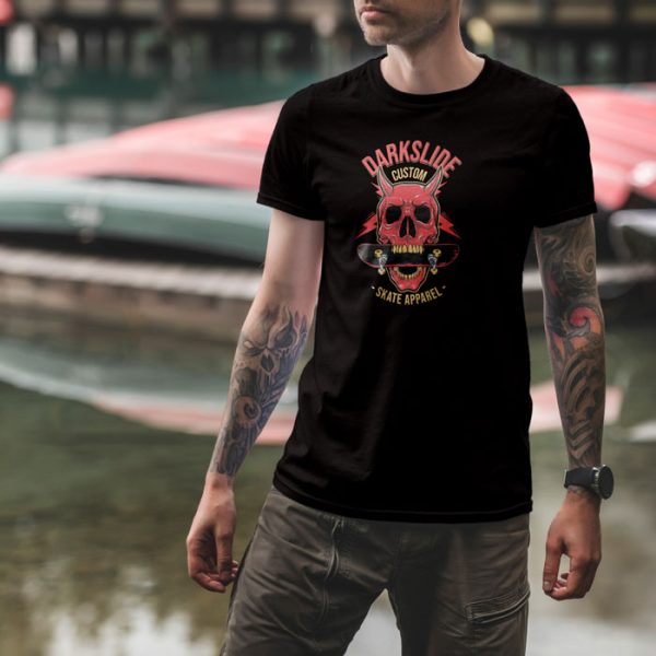 darkslide devil skull black 3. TON "Darkslide Red Skull" Unisex Premium T-Shirt - Black