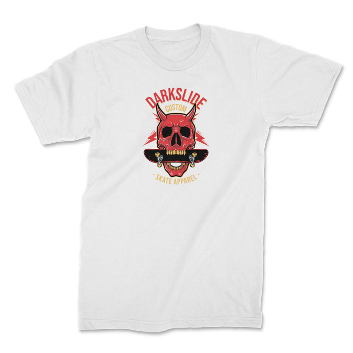 darkslide devil skull white 1. TON "Darkslide Red Skull" Unisex Premium T-Shirt - White