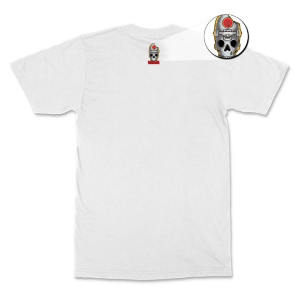 darkslide devil skull white 2-1. TON "Darkslide Red Skull" Unisex Premium T-Shirt - White
