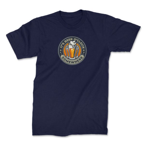 beer o'clock navy 1. TON "Beer O'Clock" Unisex Premium T-Shirt - Navy