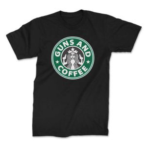 guns and coffee front black. TON "Guns and Coffee" Unisex Premium T-Shirt - Black