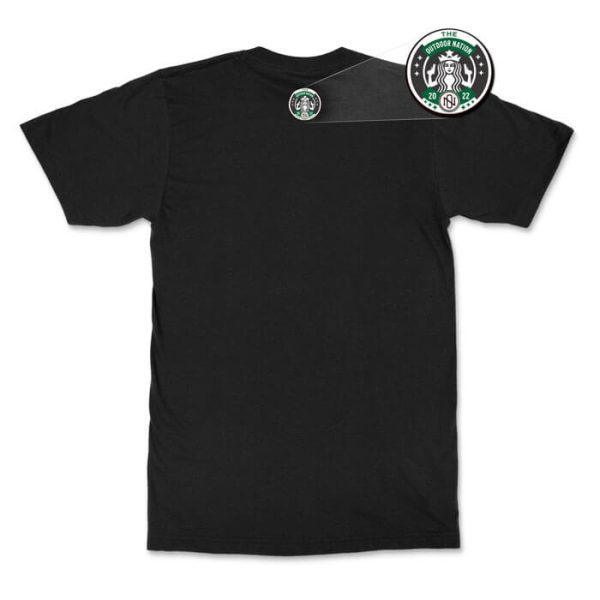 guns and coffee rear black. TON "Guns and Coffee" Unisex Premium T-Shirt - Black