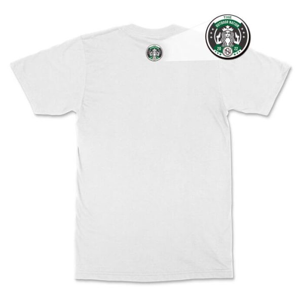 guns and coffee rear white. TON "Guns and Coffee" Unisex Premium T-Shirt - White