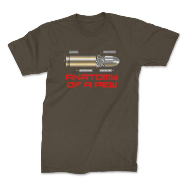 anatomy of a small pew front olive. TON "Anatomy of a Pew - Small Pew" Unisex Premium T-Shirt - OD