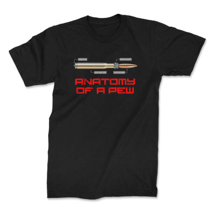 anatomy of a big pew front black. TON "Anatomy of a Pew - Big Pew" Unisex Premium T-Shirt - Black