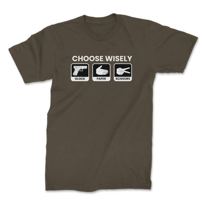 choose wisely front olive. TON "Choose Wisely" Unisex Premium T-Shirt - OD